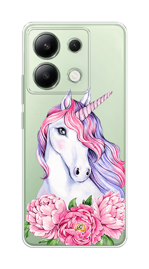 

Чехол на Xiaomi Redmi Note 13 4G (Global) "Единорог с пионами", Розовый;белый;зеленый, 321050-1
