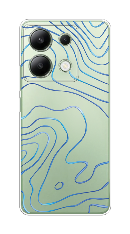

Чехол на Xiaomi Redmi Note 13 4G (Global) "Blue lines", Прозрачный;синий, 321050-1