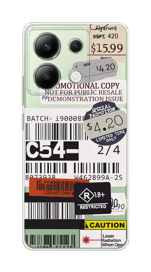 

Чехол на Xiaomi Redmi Note 13 4G (Global) "Flight to Paris", Серый;бежевый, 321050-1
