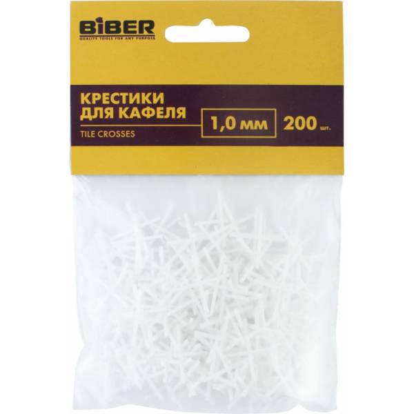 

Крестики для кафеля 200 шт, 1 мм 55600 Biber тов-211618