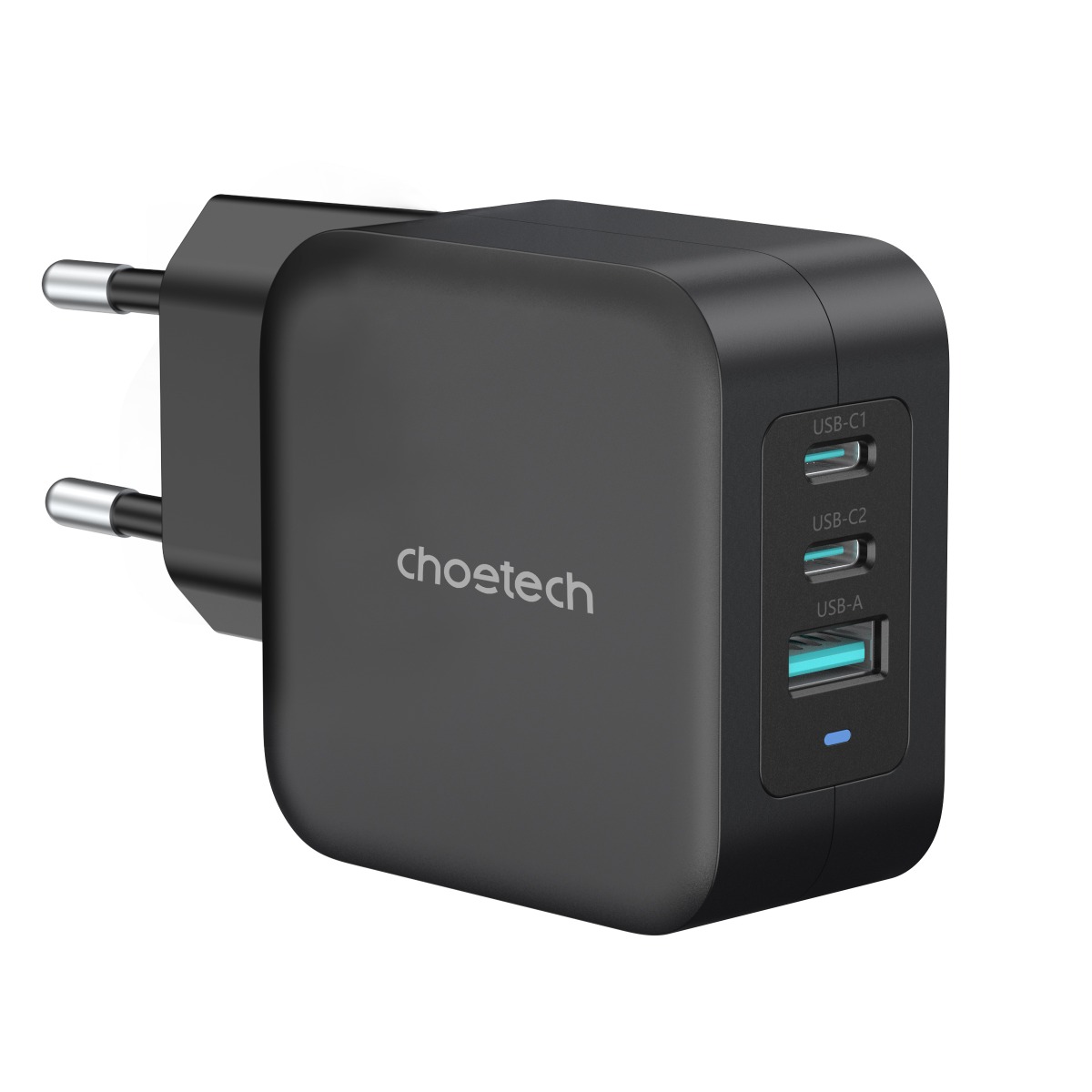 Сетевое зарядное устройство Choetech type-c 1x USB Type A, 2xUSB Type-C 3 А черный