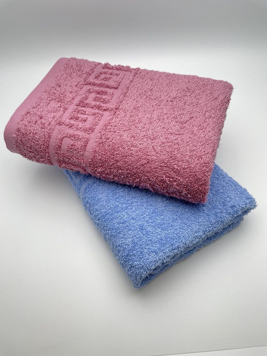 фото Комплект махровых полотенец "банная пара голубой+сирень" tm textile