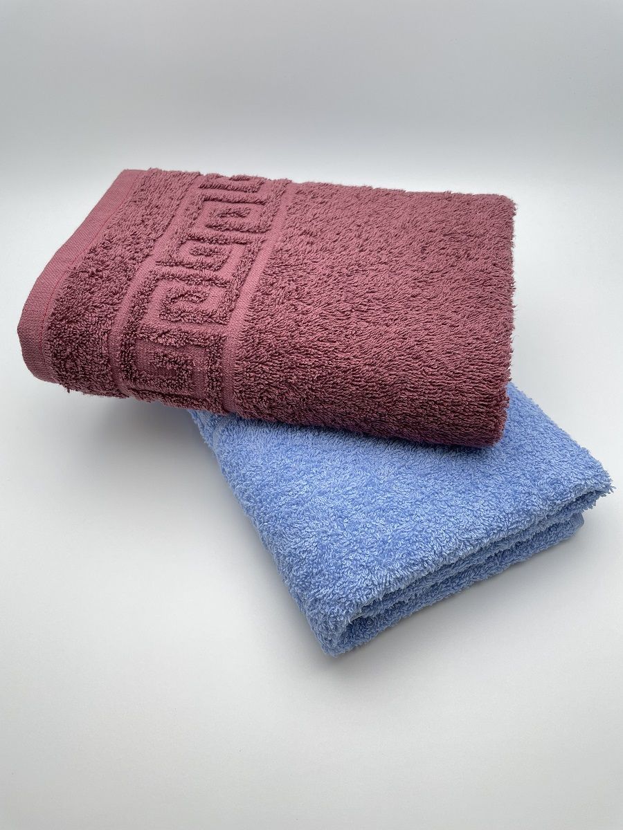 фото Комплект махровых полотенец для лица и тела "голубой+виноград" tm textile