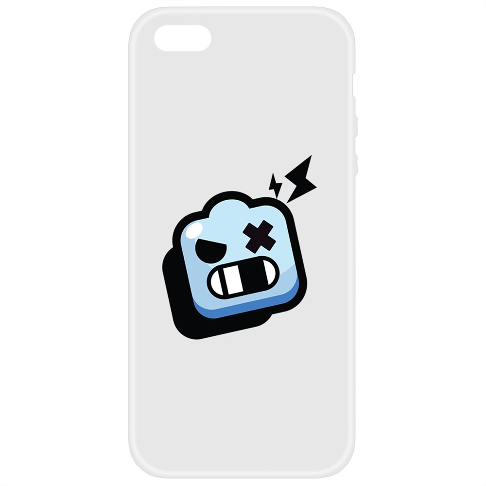 Чехол-накладка Krutoff Soft Case Brawl Stars-Роборубка для iPhone 5/5s белая
