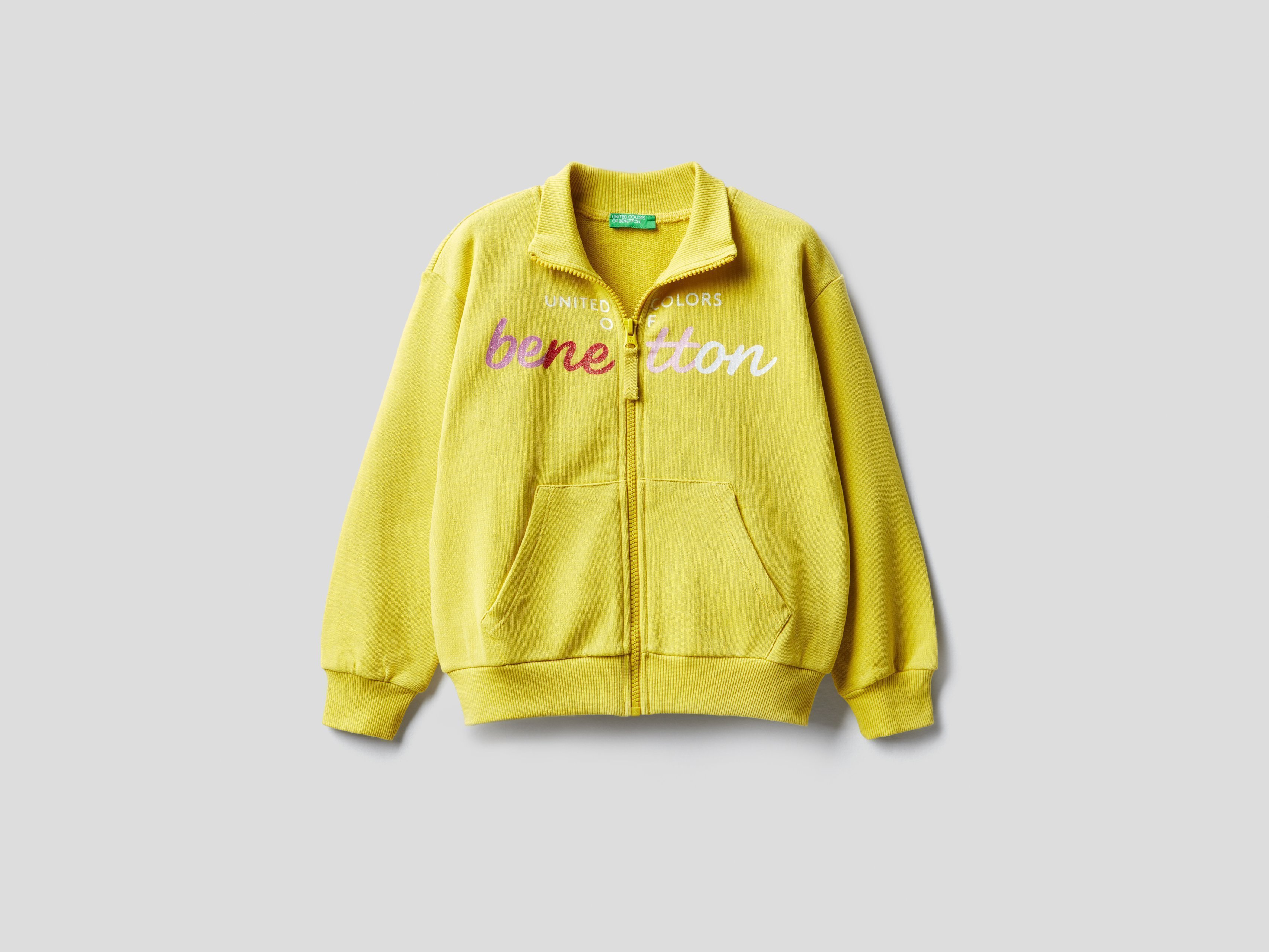 фото Толстовка для девочек benetton цв. желтый р.158 united colors of benetton