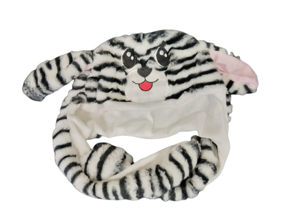 фото Шапка с двигающимися и светящимися ушами тигр/yshi/ белый goodstore24