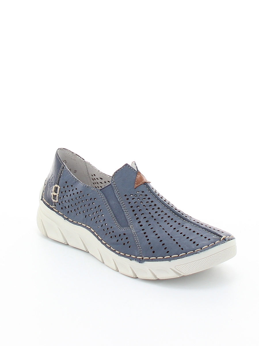 

Слипоны женские Rieker 55063-12 синие 38 RU, Синий, 55063-12