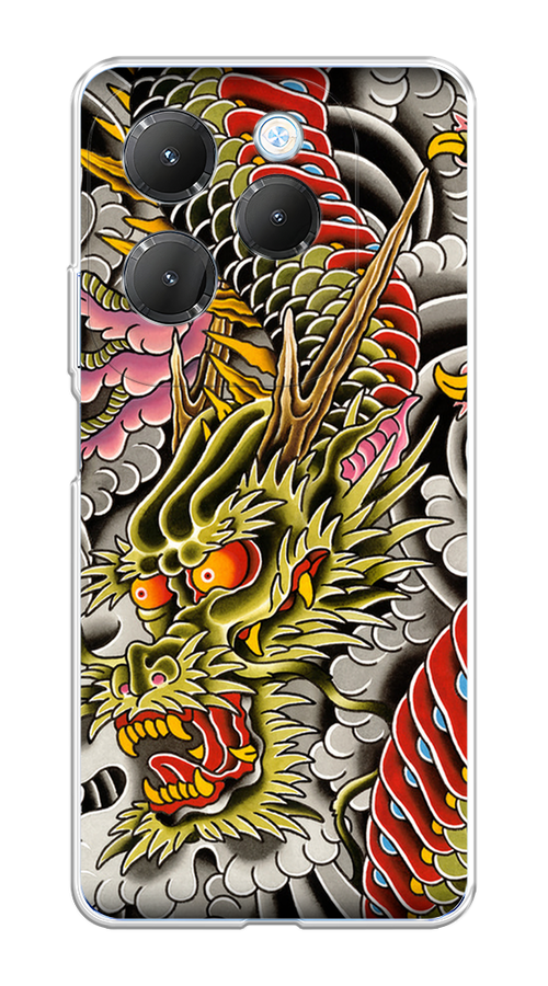 

Чехол на Infinix Hot 40 Pro "Японский дракон", Желтый;розовый;красный, 3105350-1