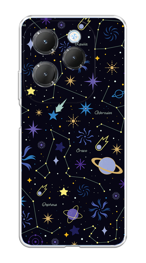 

Чехол на Infinix Hot 40 Pro "Цветной космос", Желтый, 3105350-1