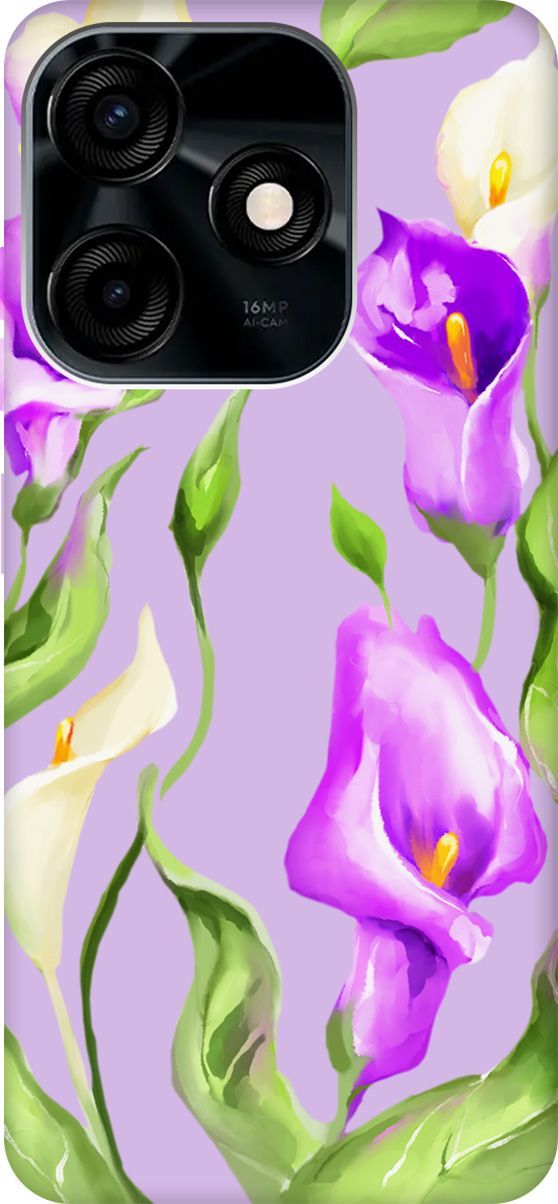 

Чехол на Tecno Spark 10C "Amazing Callas" сиреневый, Фиолетовый;зеленый, 159598