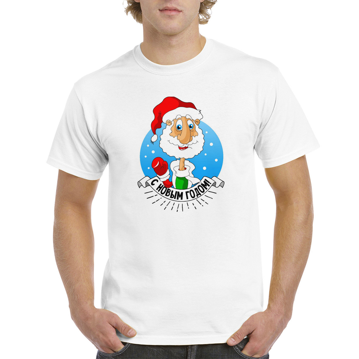 Мужская белая футболка CoolPodarok M0113712, размер 58 по российской шкале.