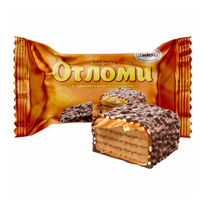 

Конфеты вафельные Акконд Отломи с молочной карамелью и арахисовой начинкой в глазури