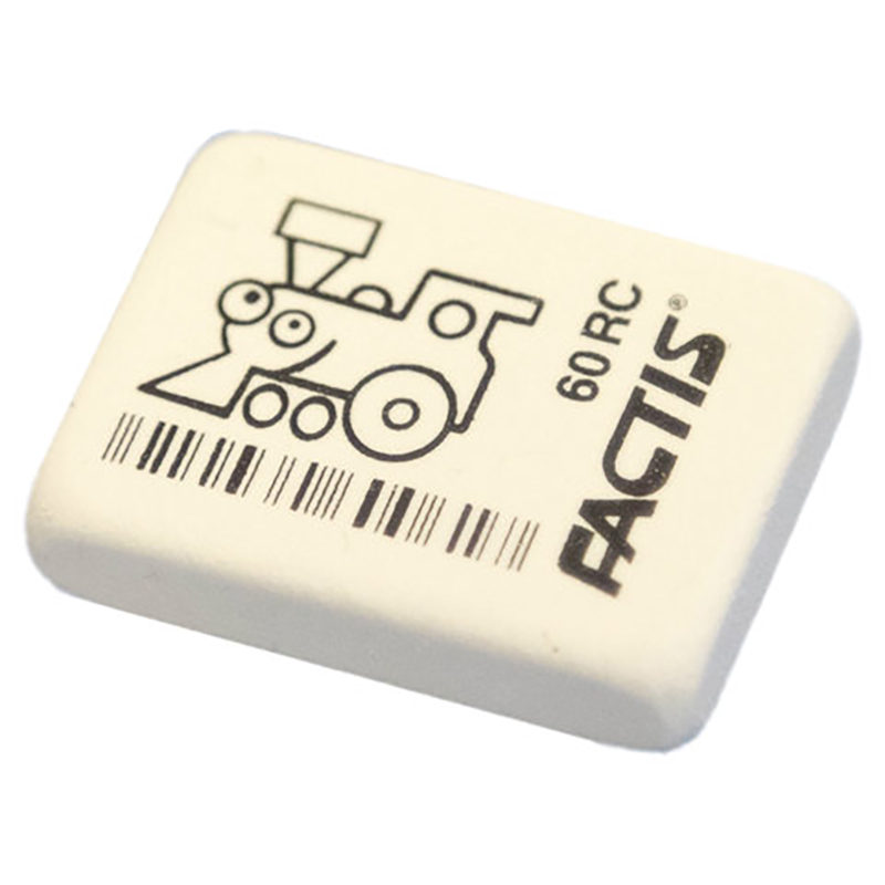 

Ластик FACTIS 60 RC (Испания), 32х24х7 мм, белый, ассорти, прямоугольный, мягкий, CNF60RC, eraser-s-51