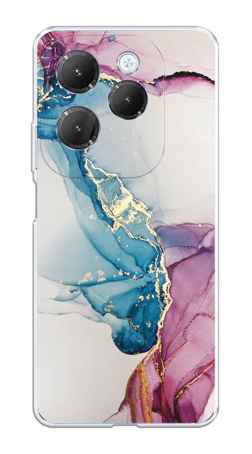 

Чехол на Infinix Hot 40 Pro "Розовые разводы рисунок", Синий;розовый, 3105350-1