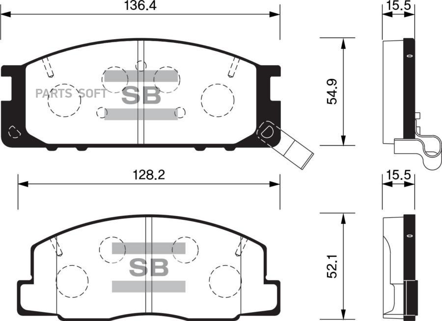 

Колодки передние TOYOTA PREVIA 90-00 SP1464 SANGSINBRAKE, SP1464