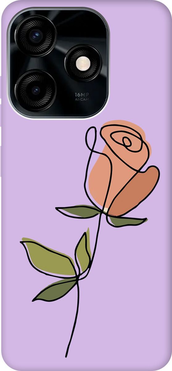 

Чехол на Tecno Spark 10C Silky Touch Premium с принтом "Rose" сиреневый, Фиолетовый;зеленый, 159598