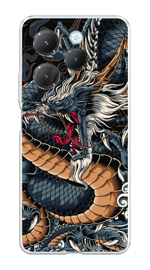 

Чехол на Infinix Hot 40 Pro "Japanese Dragon", Коричневый;черный;синий, 3105350-1