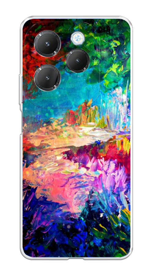 

Чехол на Infinix Hot 40 Pro "Лес-гуашь", Синий;розовый;зеленый, 3105350-1