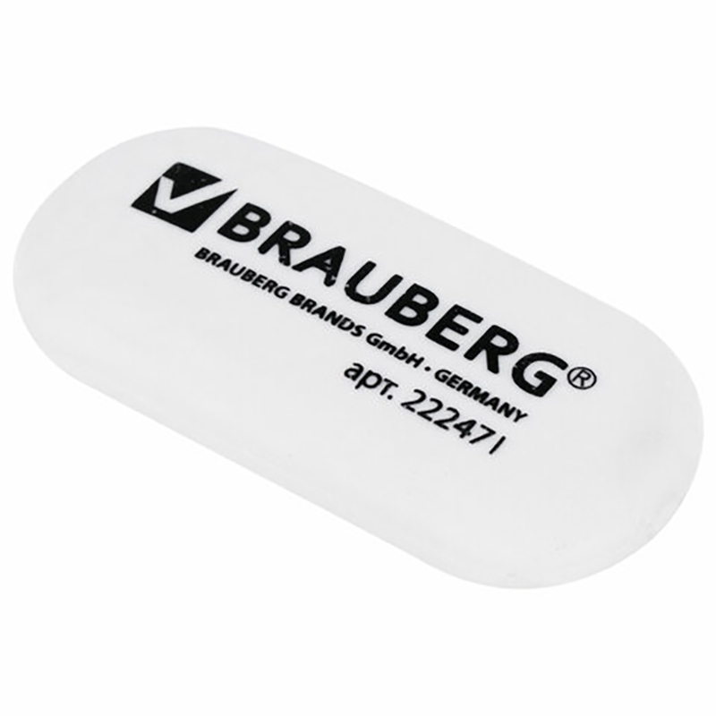 

Ластик BRAUBERG, 55х23х10 мм, белый, овальный, 222471, eraser-s-32