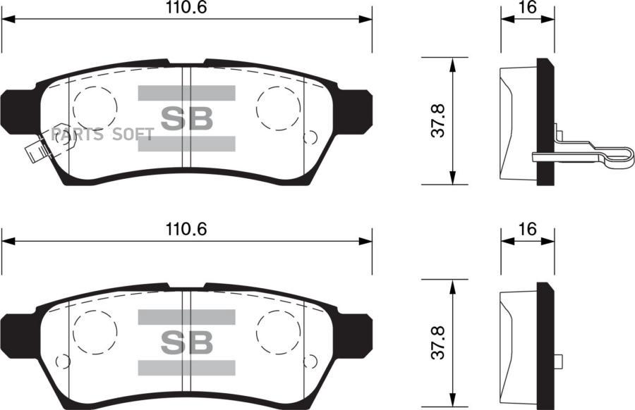 

Тормозные колодки Sangsin brake задние SP1513, SP1513