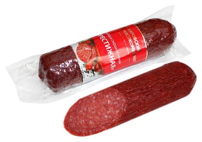 

Колбаса Таганрогский мясокомбинат Престижная сырокопченая +-500 г