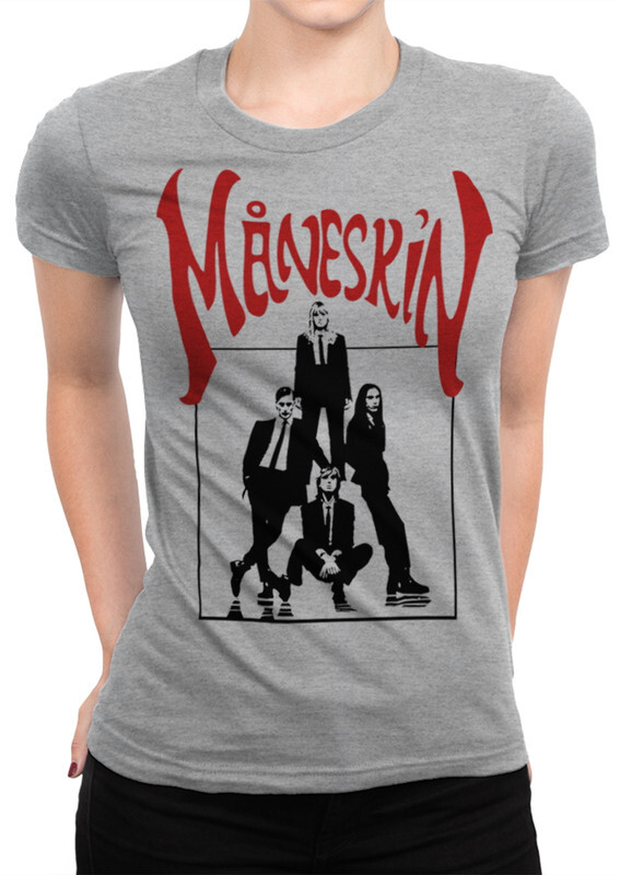 

Футболка женская Dream Shirts Maneskin - Манескин серая M, Maneskin - Манескин