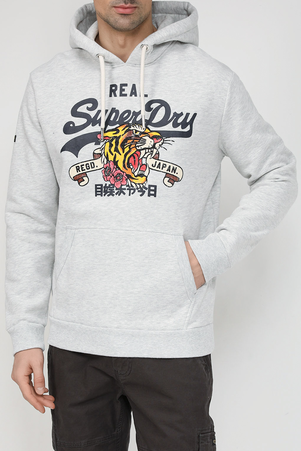 

Худи мужское Superdry M2013057A серое L, Серый, M2013057A