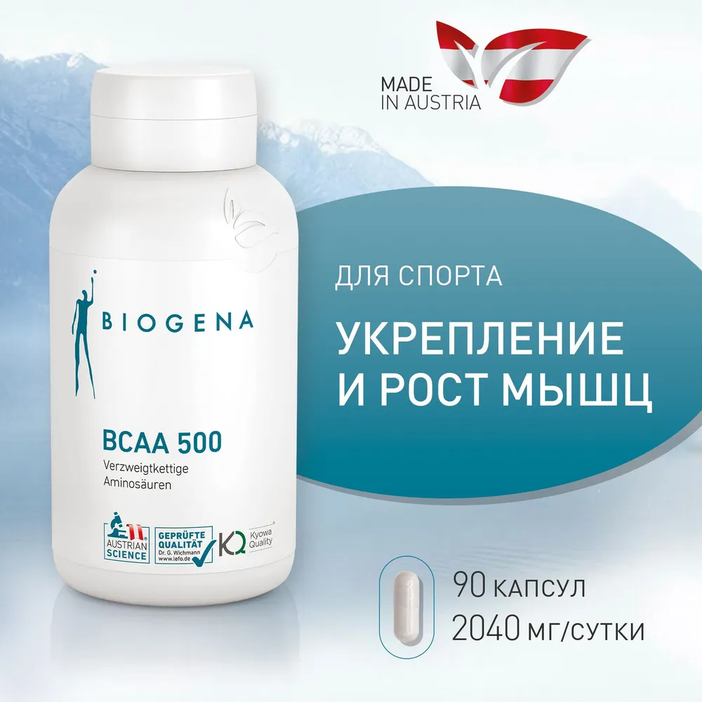 

Комплекс аминокислот Biogena Аминокислоты BCAA 500, капсулы 90 шт