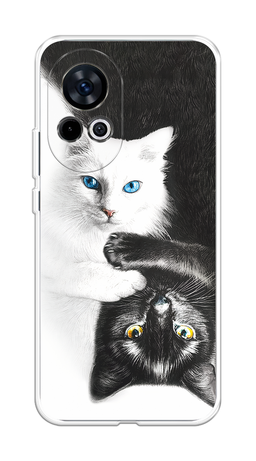 

Чехол на Huawei Nova 12 "Коты Инь-Янь", Черный;белый;голубой, 6123050-1