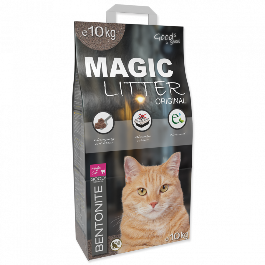 фото Наполнитель для кошачьего туалета magic cat magic litter original бентонит, 10 кг