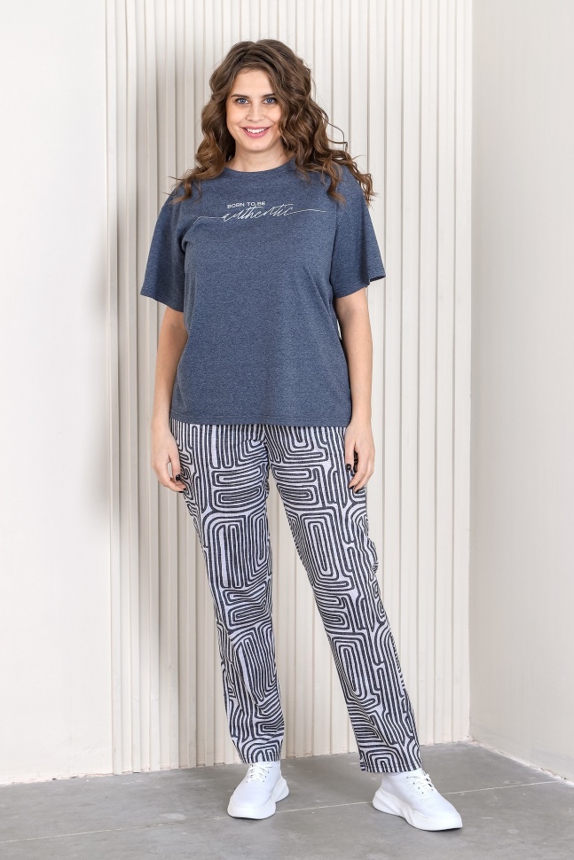 Комплект домашний женский VIOLETA Твой день-1 серый 50 RU