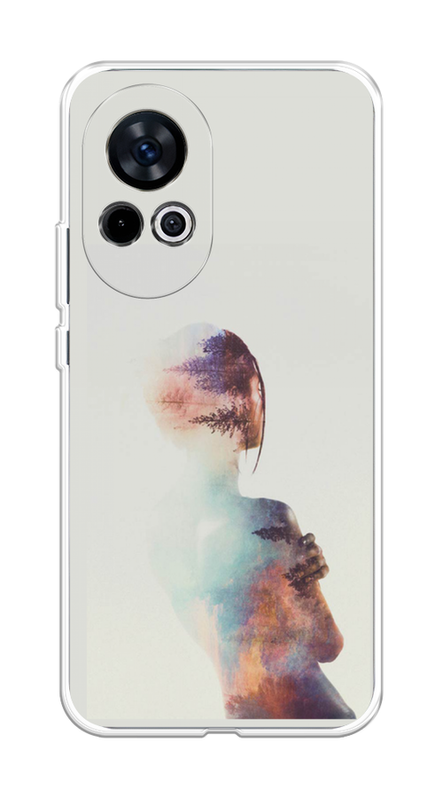 

Чехол на Huawei Nova 12 "Девушка-лес", Розовый;голубой;серый, 6123050-1