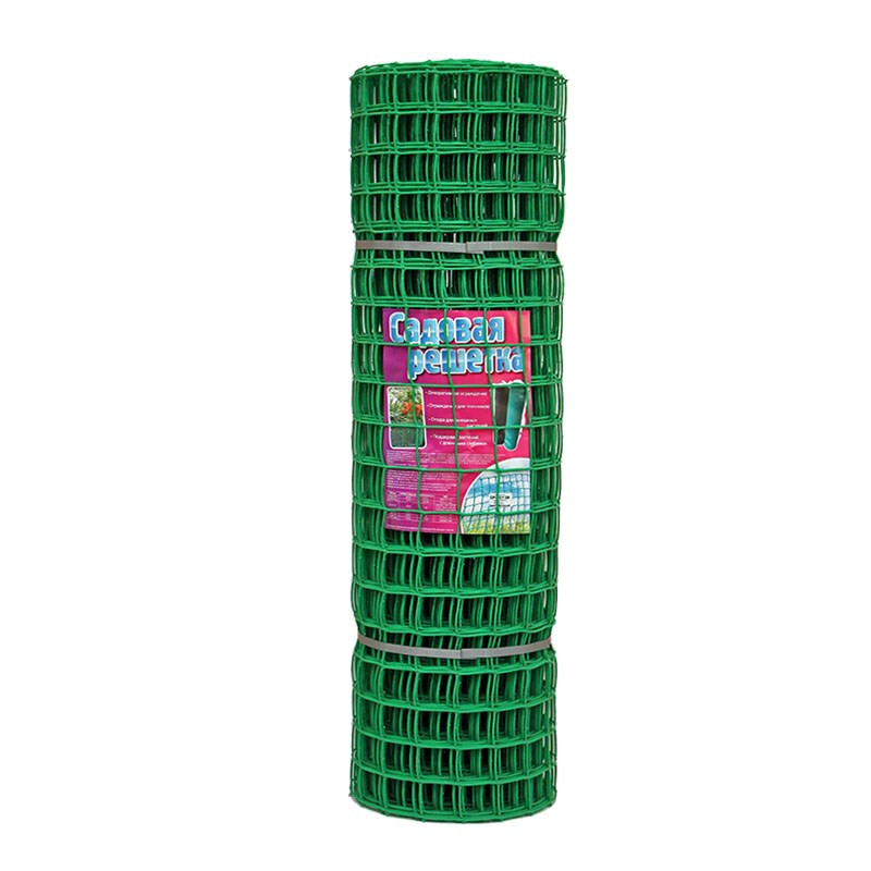 Решетка садовая пластиковая ЛЕТО 196 , ячейка 50 х 50 мм рулон 1 х 20 м, зеленый