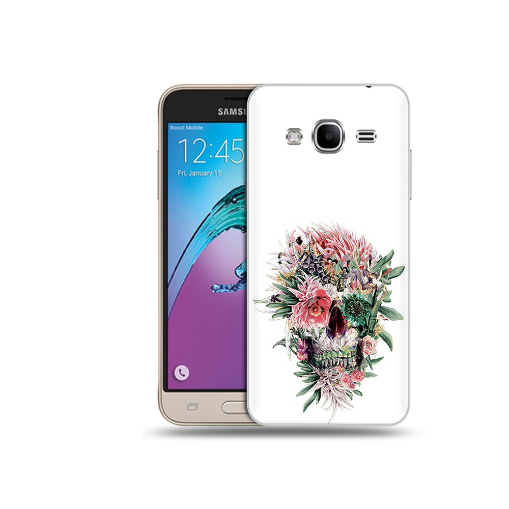 

Чехол MyPads Tocco для Samsung Galaxy J3 (2016) череп из цветов (PT29089.580.677), Прозрачный, Tocco