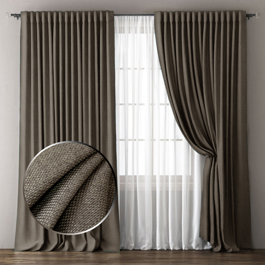 

Штора классическая Eleganta ena842623 175x270 см коричневая, Elizabet
