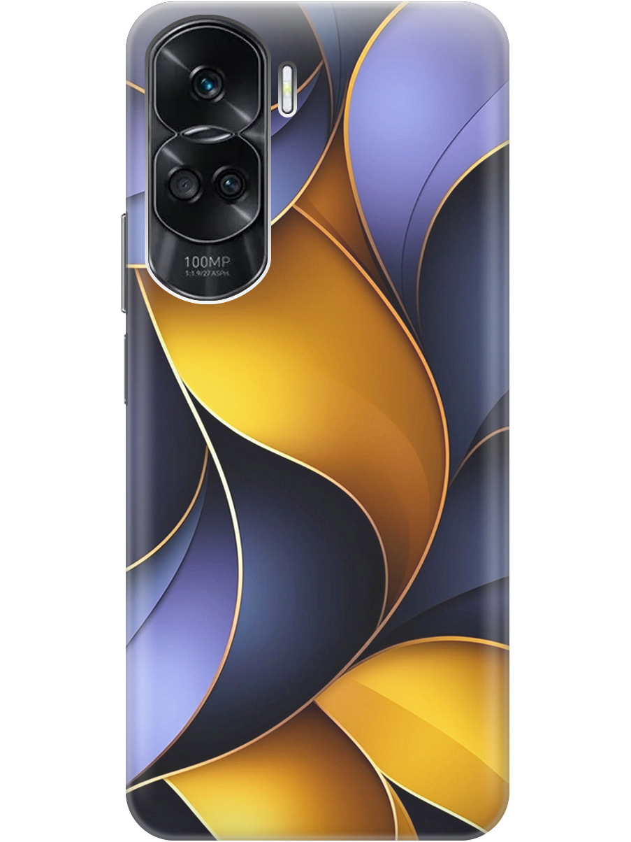 

Силиконовый чехол на Honor 90 Lite с принтом "Желто-сиреневые изгибы", Прозрачный;желтый;фиолетовый, 772622631