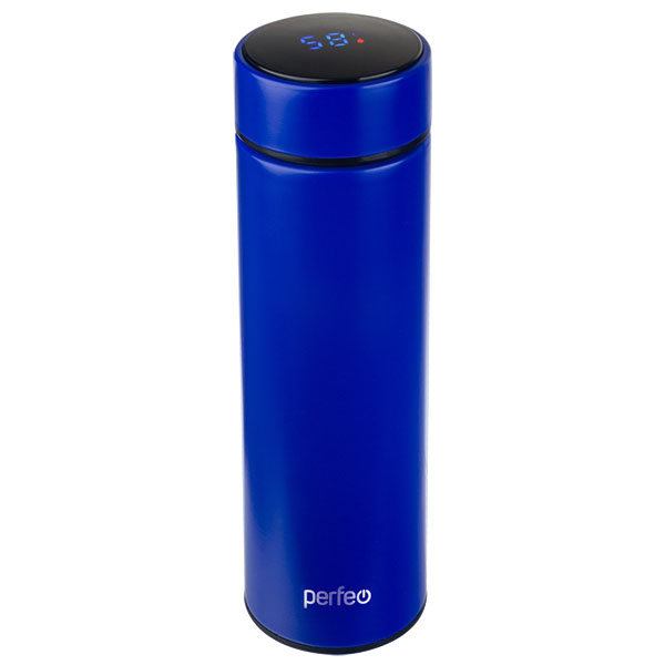 PERFEO Термос для напитков с термомертом, ситечком, объем 0,45 л., синий (PF_C3718)
