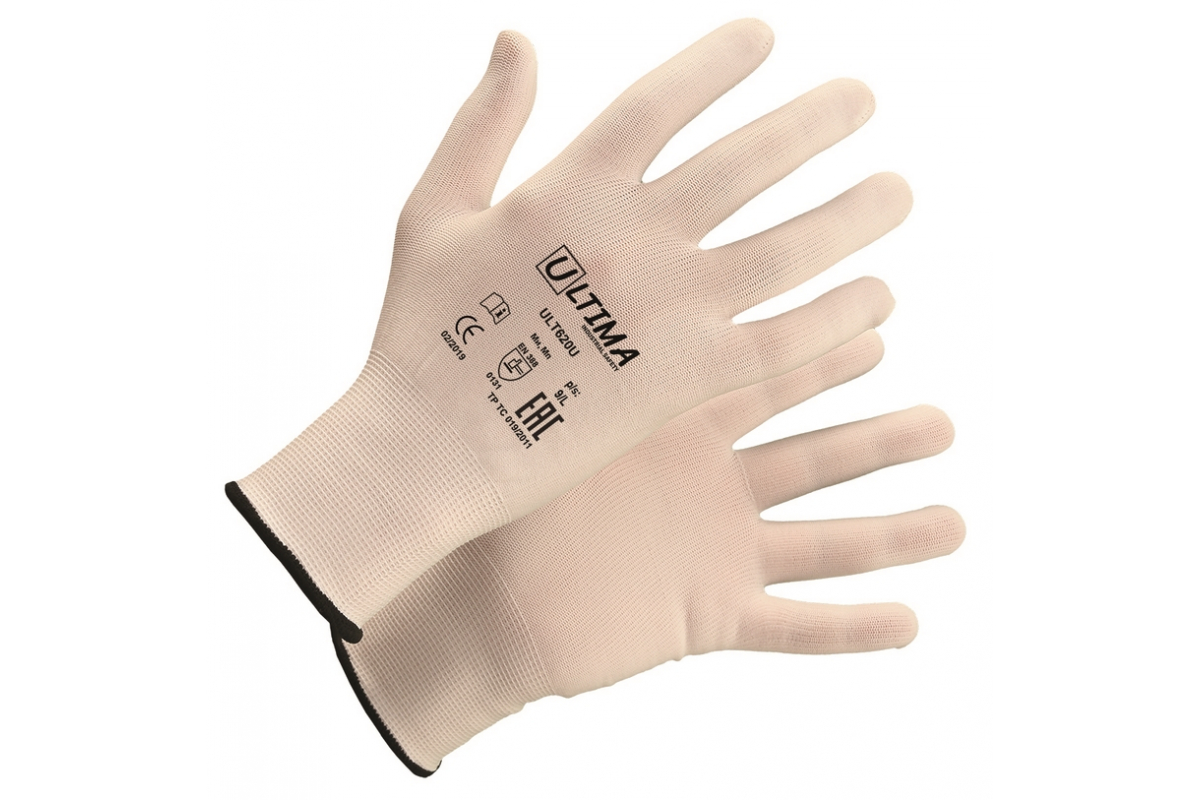 фото Ultima перчатки нейлоновые без покрытия, бел ult620u/l