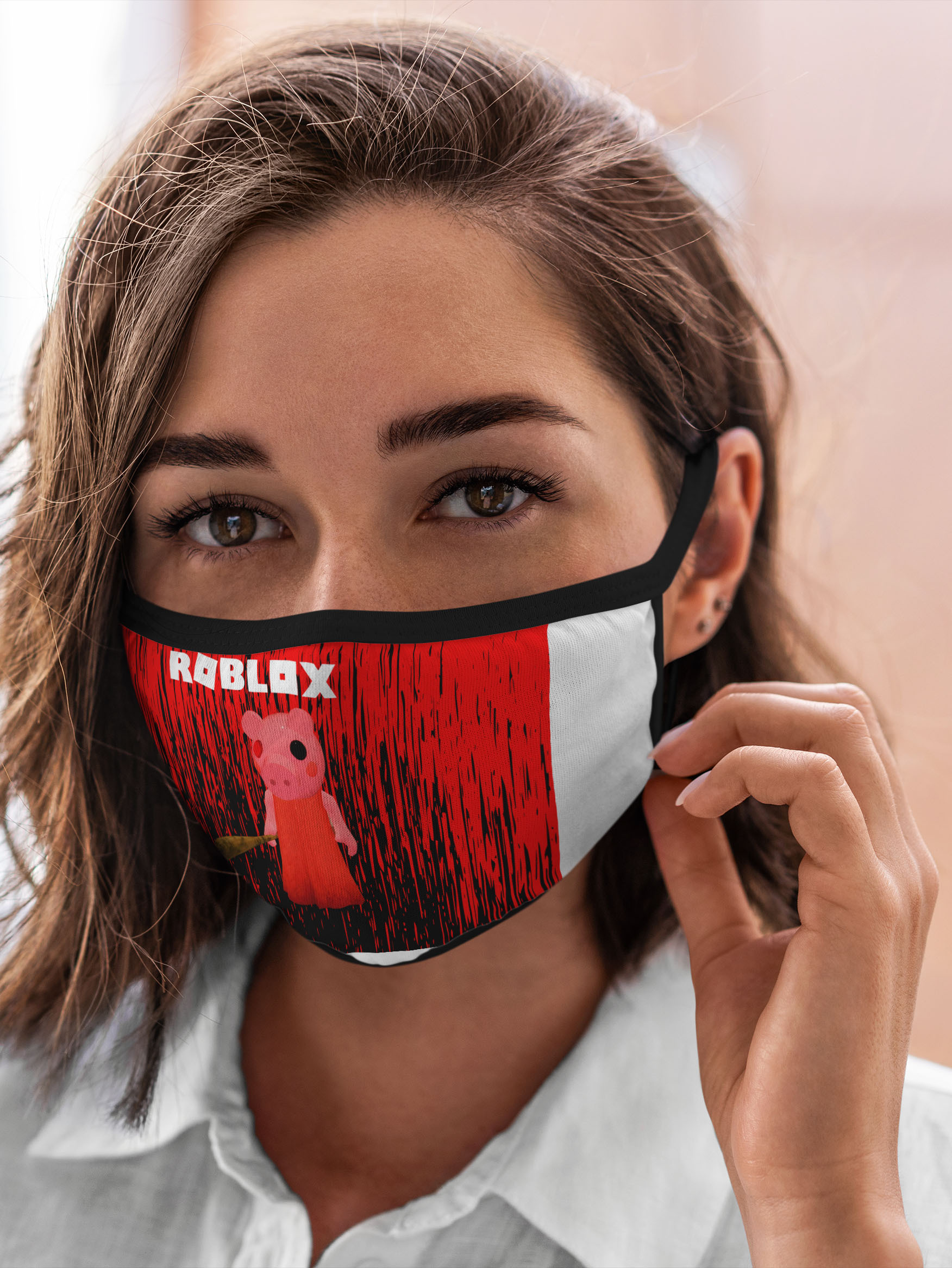 

Многоразовая маска унисекс Burnettie Roblox Piggy/Свинка Пигги., Разноцветный, Roblox Piggy/Свинка Пигги.