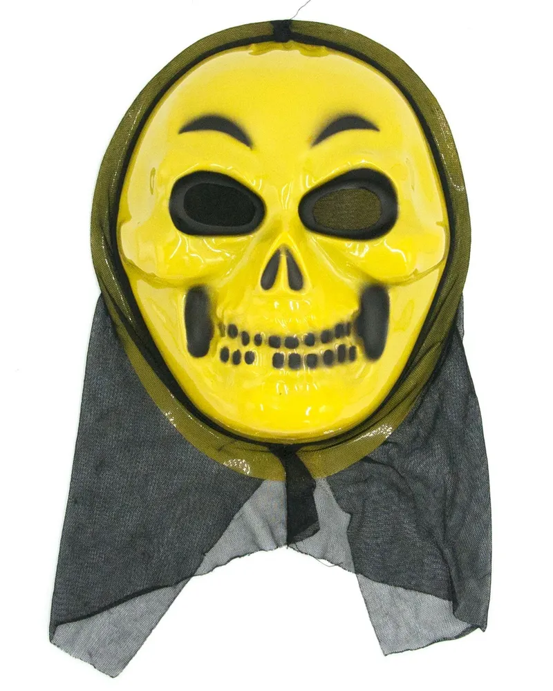 

Маска карнавальная баба ЯГА с капюшоном на хэллоуин , маскарад, вечеринк ТНК8803, Желтый;черный, ТНК8803