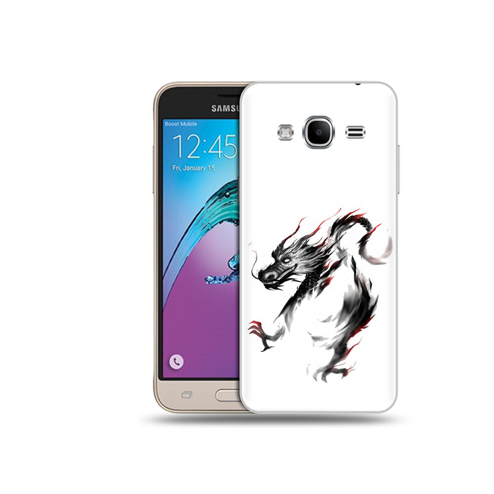 Чехол MyPads Tocco для Samsung Galaxy J3 (2016) черный дракон (PT29089.580.690)