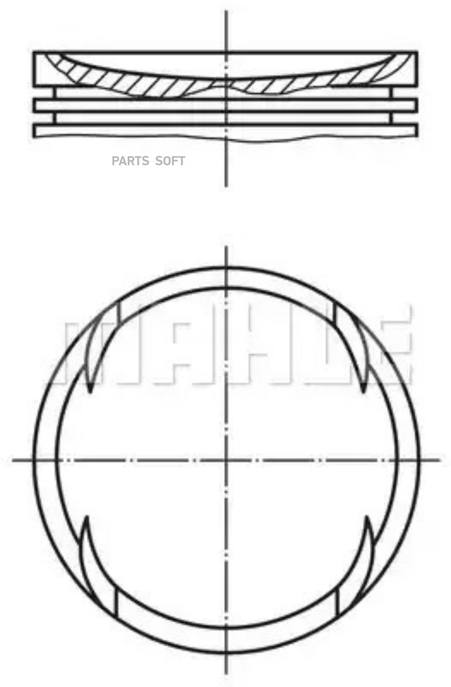 

Поршень Mahle/Knecht 0635501 dm.83.00x1.2x1.5x3.0+0.50, 0635501
