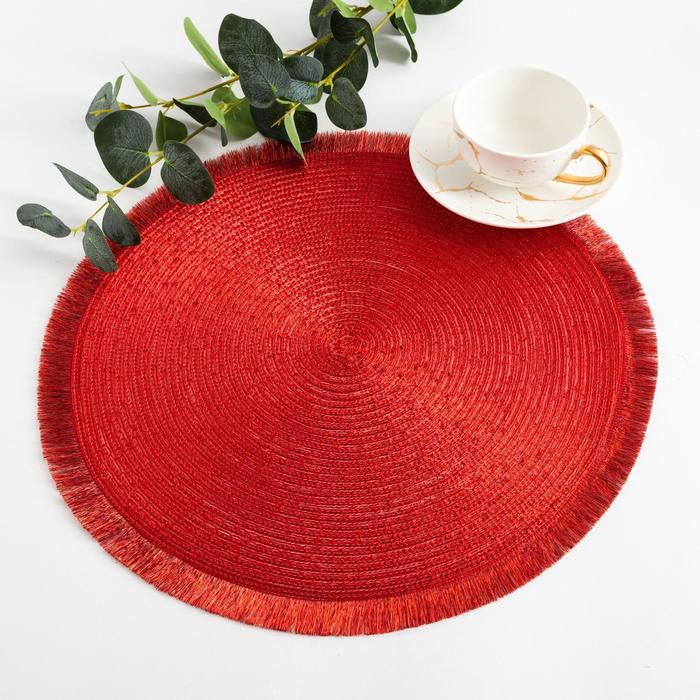 

Салфетка сервировочная Доляна "Блеск",цв.красный, d 38 см