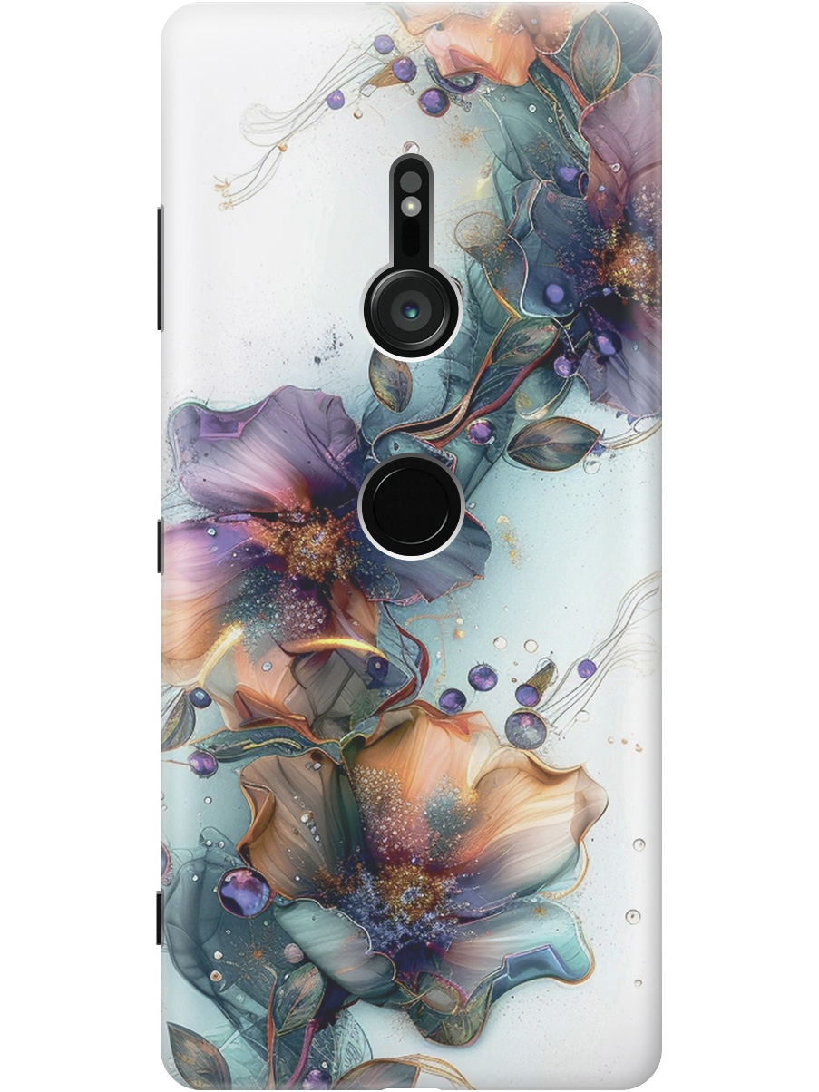 

Силиконовый чехол на Sony Xperia XZ3 с принтом "Мистические цветы", Прозрачный;белый;зеленый, 720051310