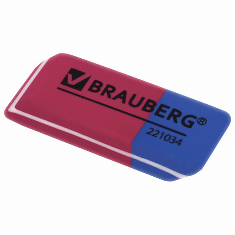 

Ластик BRAUBERG Assistant 80, 41х14х8 мм, красно-синий, прямоугольный, скошенные края, Красный, eraser-s-1
