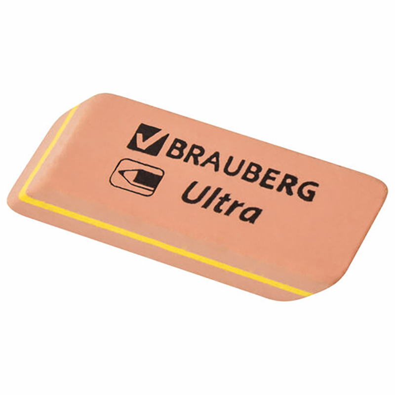 

Ластик BRAUBERG Ultra, 41х14х8 мм, оранжевый, натуральный каучук, 228705, eraser-s-22