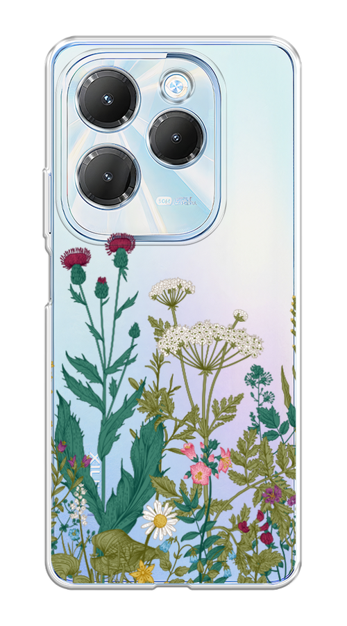 

Чехол на Infinix Hot 40 Pro "Дикие полевые цветы", Зеленый;розовый;белый, 3105350-1