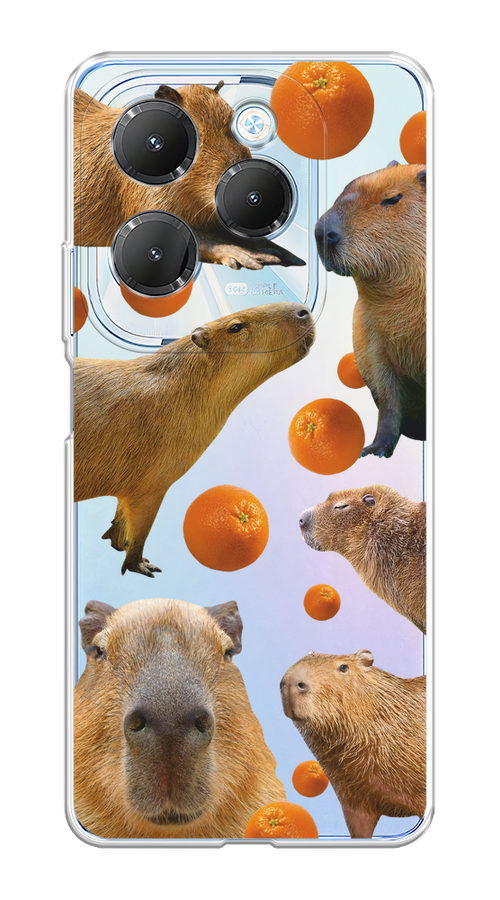 

Чехол на Infinix Hot 40 Pro "Капибара и апельсины", Бежевый;оранжевый, 3105350-1