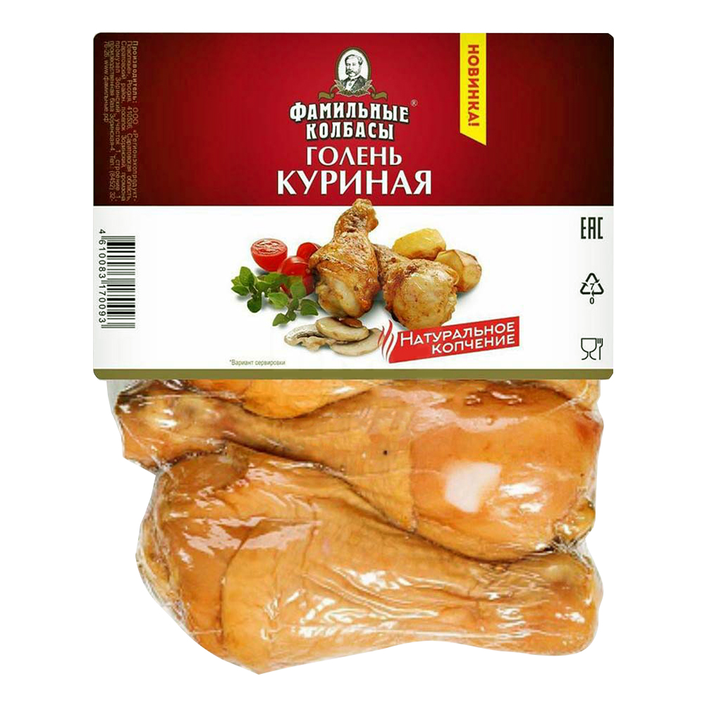 

Голень куриная Фамильные Колбасы мини варено-копченые +-1 кг