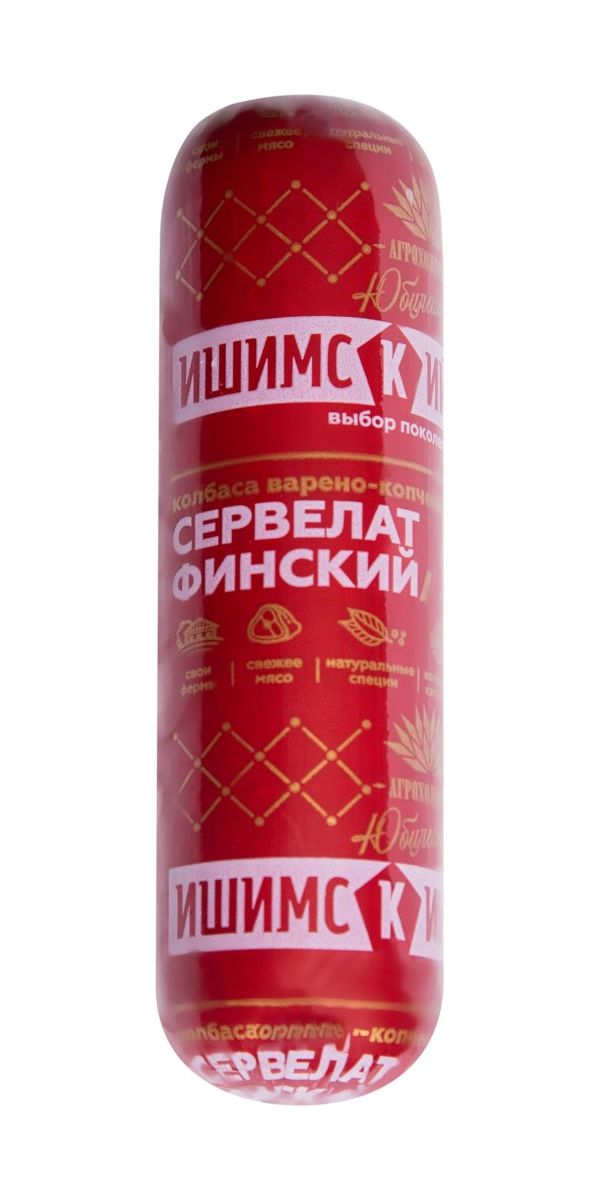 

Колбаса варено-копченая Ишимский Сервелат финская +-500 г